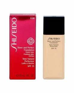 Shiseido 1oz D20 - Rich Brown Sheer & Perfect Foundation Oil-Free Broad Spectrum SPF 18 Women Face & Eye Makeup